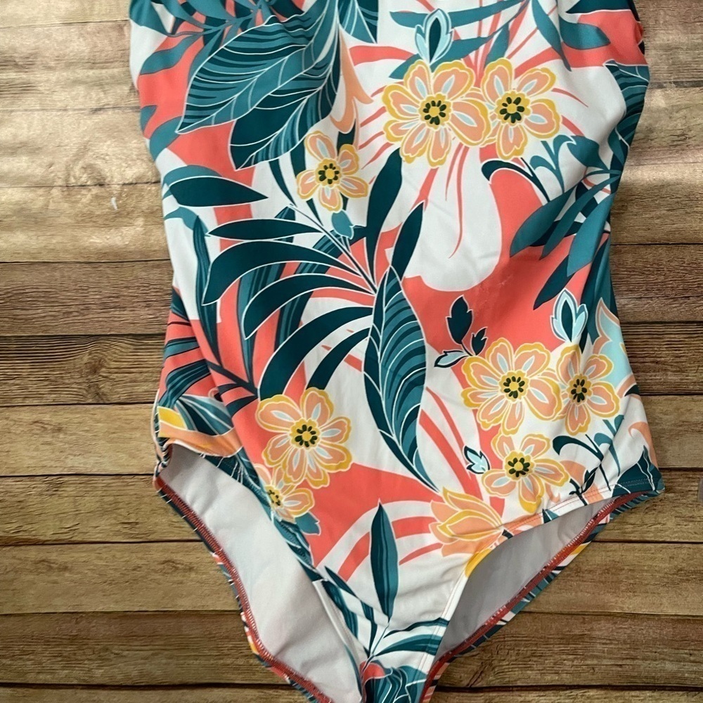 Jantzen Women’s Rainforest One Shoulder One Piece Floral Swimsuit Size: 16 - Picture 4 of 12